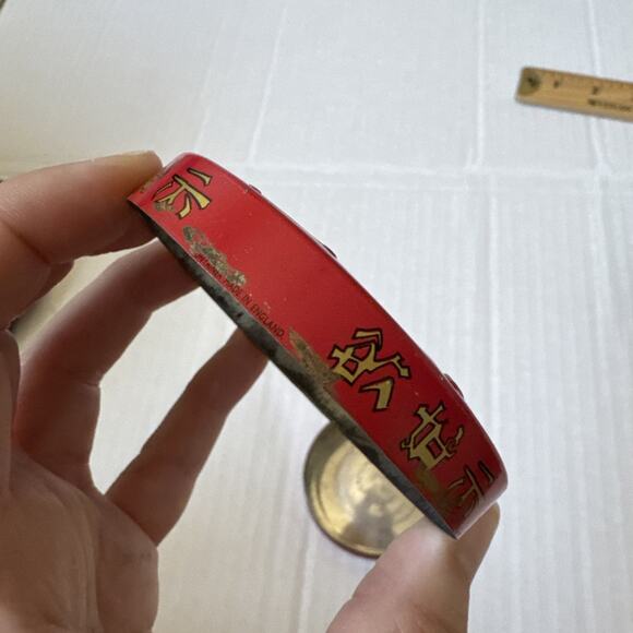 Vintage Baret Ware Miniature Container Tin Made In England Japanese Art Lorace - Picture 5 of 6